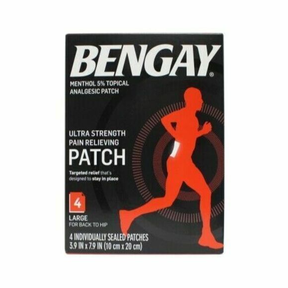 Bengay Ultra Strength Pain Relieving Patch Large Size 4 Count Each - Picture 1 of 3